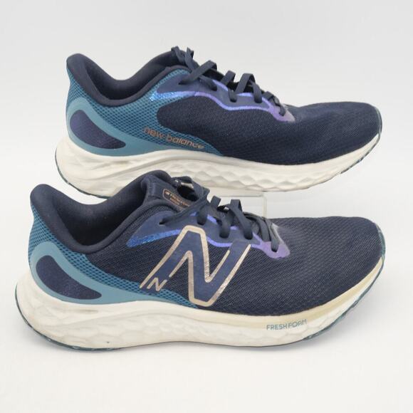 New Balance Women's 9 Fresh Foam Arishi V4 Shoes Sneakers Blue Gold NO Insoles - Picture 5 of 12